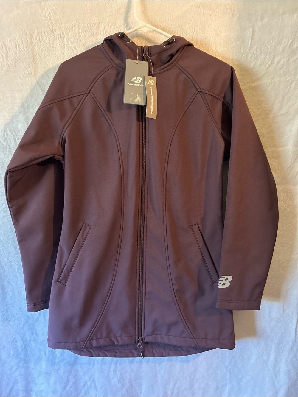 New Balance Womens Hooded Softshell Jacket - Plum